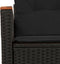 vidaXL - Tuinbank - 2-zits - met - kussens - poly - rattan - zwart