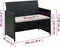vidaXL - Tuinbank - 2-zits - met - kussens - poly - rattan - zwart