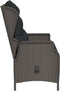 vidaXL - Tuinbank - 2-zits - met - kussens - poly - rattan - zwart