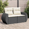 vidaXL - Tuinbank - 2-zits - met - kussens - poly - rattan - zwart