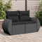 vidaXL - Tuinbank - 2-zits - met - kussens - poly - rattan - zwart