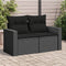 vidaXL - Tuinbank - 2-zits - met - kussens - poly - rattan - zwart