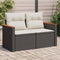 vidaXL - Tuinbank - 2-zits - met - kussens - poly - rattan - zwart