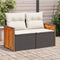 vidaXL - Tuinbank - 2-zits - met - kussens - poly - rattan - zwart