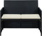 vidaXL - Tuinbank - 2-zits - met - kussens - poly - rattan - zwart