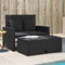 vidaXL - Tuinbank - 2-zits - met - kussens - poly - rattan - zwart