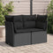 vidaXL - Tuinbank - 2-zits - met - kussens - poly - rattan - zwart
