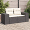 vidaXL - Tuinbank - 2-zits - met - kussens - poly - rattan - zwart