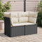 vidaXL - Tuinbank - 2-zits - met - kussens - poly - rattan - zwart