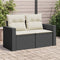 vidaXL - Tuinbank - 2-zits - met - kussens - poly - rattan - zwart