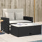 vidaXL - Tuinbank - 2-zits - met - kussens - poly - rattan - zwart