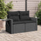 vidaXL - Tuinbank - 2-zits - met - kussens - poly - rattan - zwart