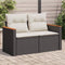 vidaXL - Tuinbank - 2-zits - met - kussens - poly - rattan - zwart