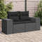 vidaXL - Tuinbank - 2-zits - met - kussens - poly - rattan - zwart