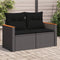 vidaXL - Tuinbank - 2-zits - met - kussens - poly - rattan - zwart