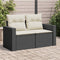 vidaXL - Tuinbank - 2-zits - met - kussens - poly - rattan - zwart