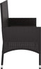 vidaXL - Tuinbank - 2-zits - met - kussens - poly - rattan - zwart