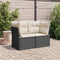 vidaXL - Tuinbank - 2-zits - met - kussens - poly - rattan - zwart