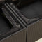 vidaXL - Tuinbank - 2-zits - met - kussens - poly - rattan - zwart