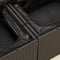 vidaXL - Tuinbank - 2-zits - met - kussens - poly - rattan - zwart