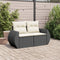 vidaXL - Tuinbank - 2-zits - met - kussens - poly - rattan - zwart