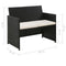 vidaXL - Tuinbank - 2-zits - met - kussens - poly - rattan - zwart