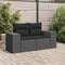 vidaXL - Tuinbank - 2-zits - met - kussens - poly - rattan - zwart
