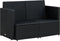 vidaXL - Tuinbank - 2-zits - met - kussens - poly - rattan - zwart
