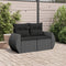 vidaXL - Tuinbank - 2-zits - met - kussens - poly - rattan - zwart