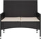 vidaXL - Tuinbank - 2-zits - met - kussens - poly - rattan - zwart