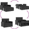 vidaXL - Tuinbank - 2-zits - met - kussens - poly - rattan - zwart