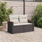 vidaXL - Tuinbank - 2-zits - met - kussens - poly - rattan - zwart