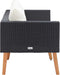 vidaXL - Tuinbank - 2-zits - met - kussens - poly - rattan - zwart