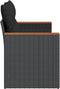 vidaXL - Tuinbank - 2-zits - met - kussens - poly - rattan - zwart