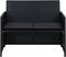vidaXL - Tuinbank - 2-zits - met - kussens - poly - rattan - zwart
