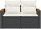 vidaXL - Tuinbank - 2-zits - met - kussens - poly - rattan - zwart