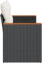 vidaXL - Tuinbank - 2-zits - met - kussens - poly - rattan - zwart