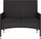 vidaXL - Tuinbank - 2-zits - met - kussens - poly - rattan - zwart