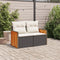 vidaXL - Tuinbank - 2-zits - met - kussens - poly - rattan - zwart