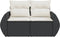 vidaXL - Tuinbank - 2-zits - met - kussens - poly - rattan - zwart