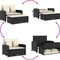 vidaXL - Tuinbank - 2-zits - met - kussens - poly - rattan - zwart