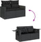 vidaXL - Tuinbank - 2-zits - met - kussens - poly - rattan - zwart