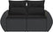 vidaXL - Tuinbank - 2-zits - met - kussens - poly - rattan - zwart