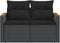 vidaXL - Tuinbank - 2-zits - met - kussens - poly - rattan - zwart
