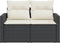 vidaXL - Tuinbank - 2-zits - met - kussens - poly - rattan - zwart