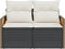 vidaXL - Tuinbank - 2-zits - met - kussens - poly - rattan - zwart