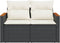 vidaXL - Tuinbank - 2-zits - met - kussens - poly - rattan - zwart