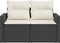 vidaXL - Tuinbank - 2-zits - met - kussens - poly - rattan - zwart