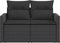 vidaXL - Tuinbank - 2-zits - met - kussens - poly - rattan - zwart