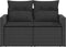 vidaXL - Tuinbank - 2-zits - met - kussens - poly - rattan - zwart